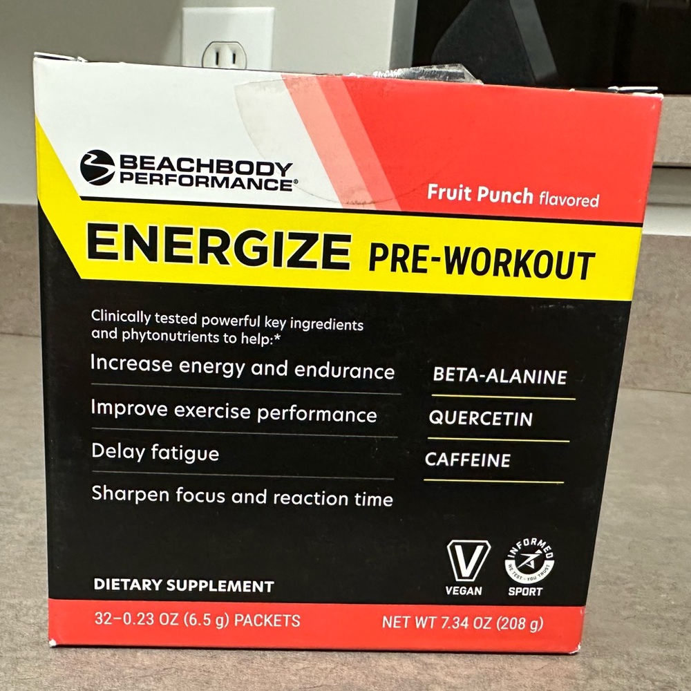 Energize pre workout fruit punch packets